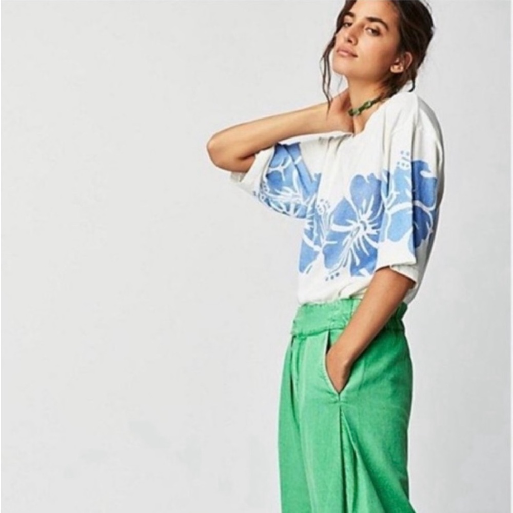 Free People x The Bureau Hibiscus Tee Blue - Picture 7 of 11